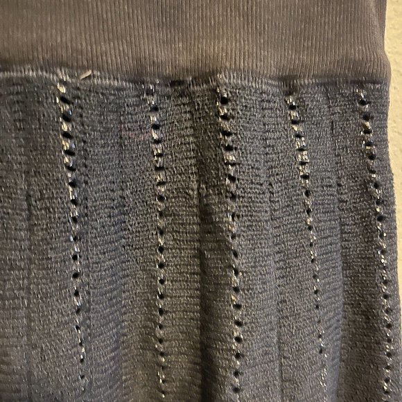 Free People Women's Blue High Waisted Rib Knitted Skater Skirt - Picture 3 of 5